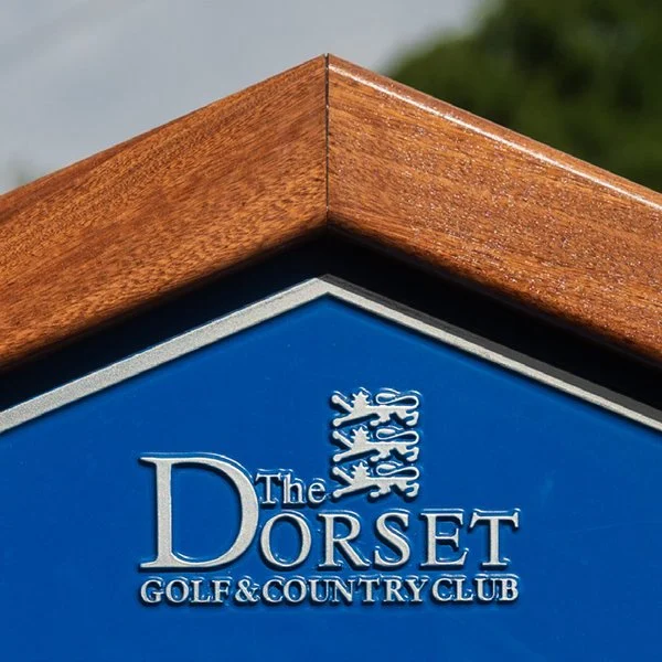 The Dorset crest on its tee sign