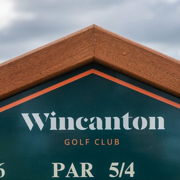 Wincanton crest on its tee sign